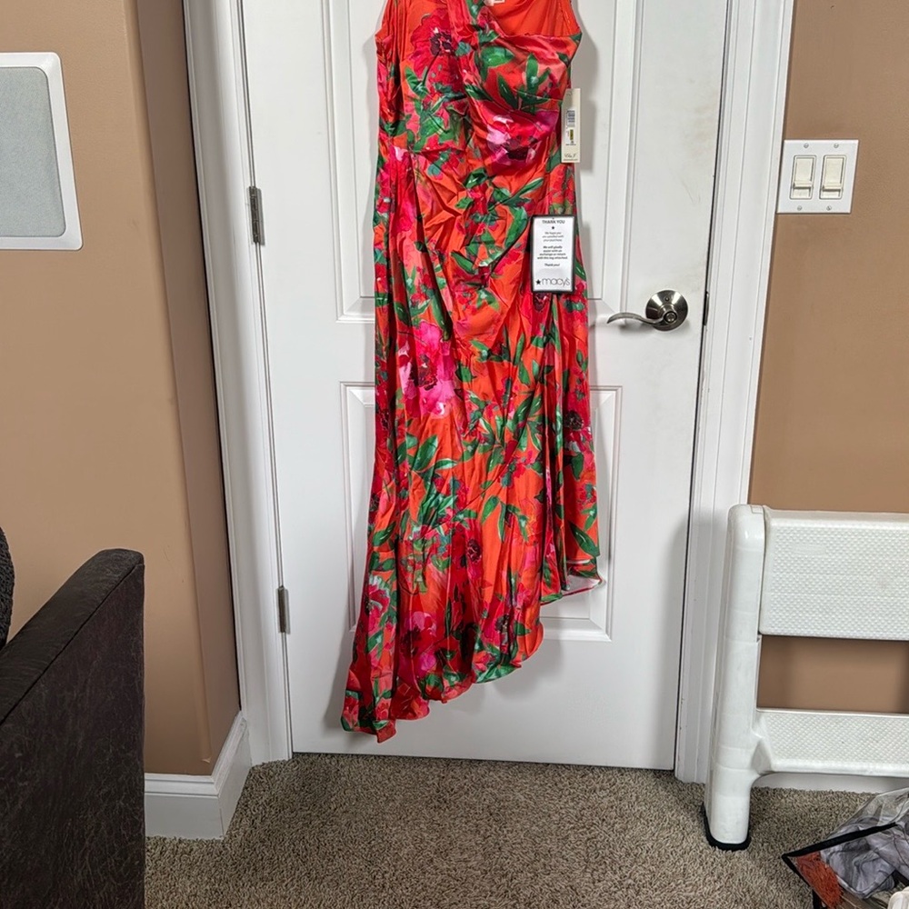 Vibrant Floral Asymmetrical Dress